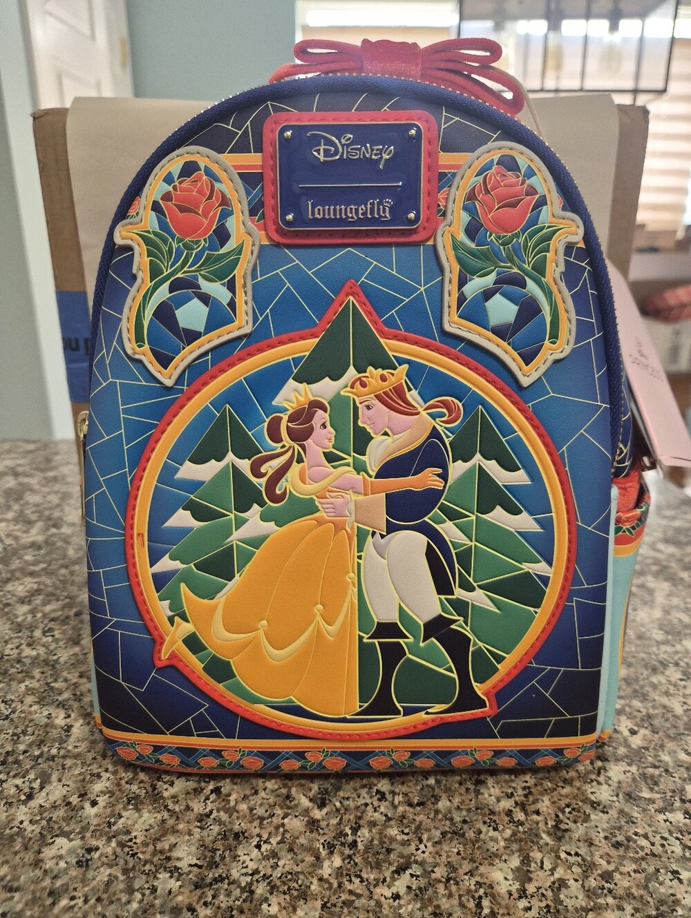 Loungefly Stainglass Beauty And Beast Mini Backpack